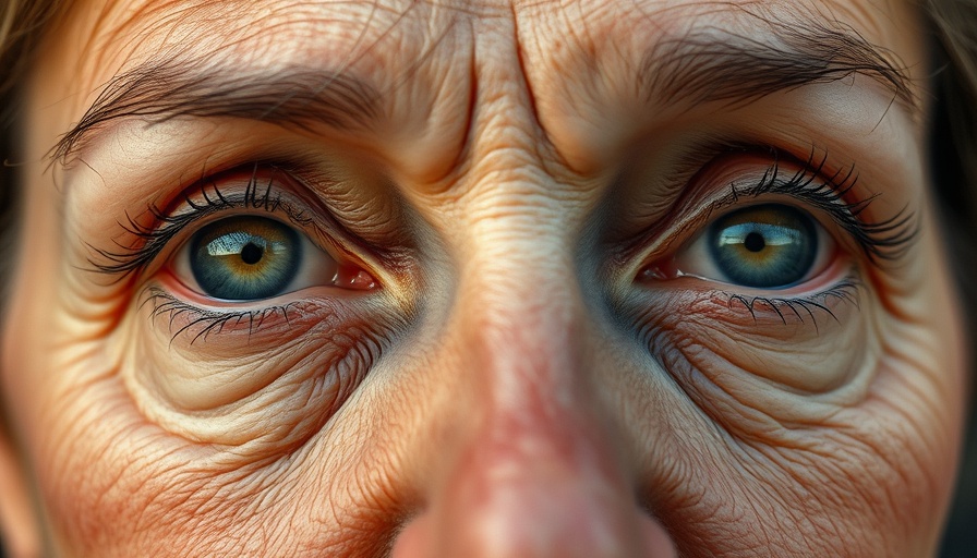 Close-up of mature eyes focusing on eye health, soft lighting.