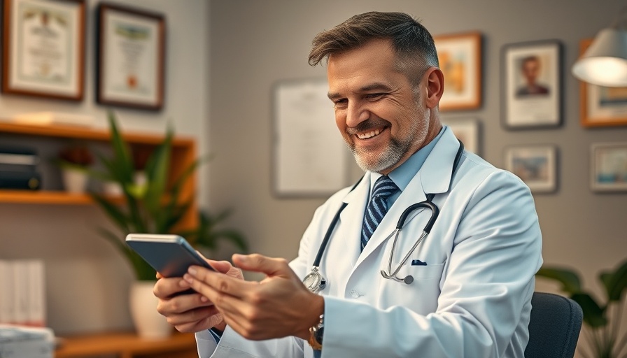 Male doctor using digital device for healthcare communication