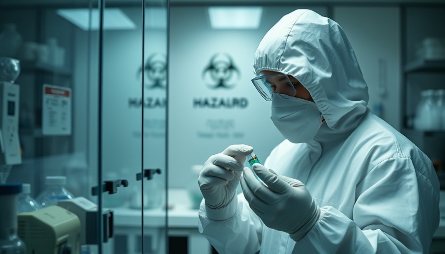 Lab technician in hazmat suit during Ebola outbreak research.