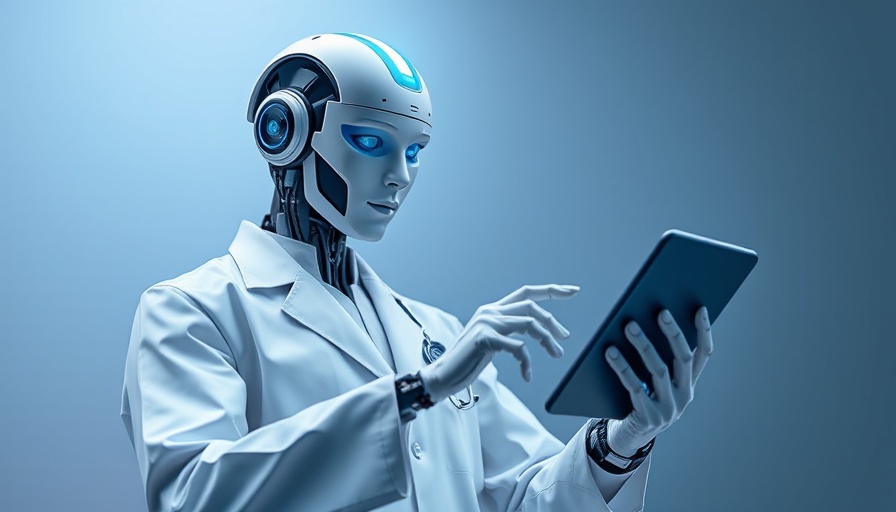 Futuristic robot doctor using ambient AI technology.