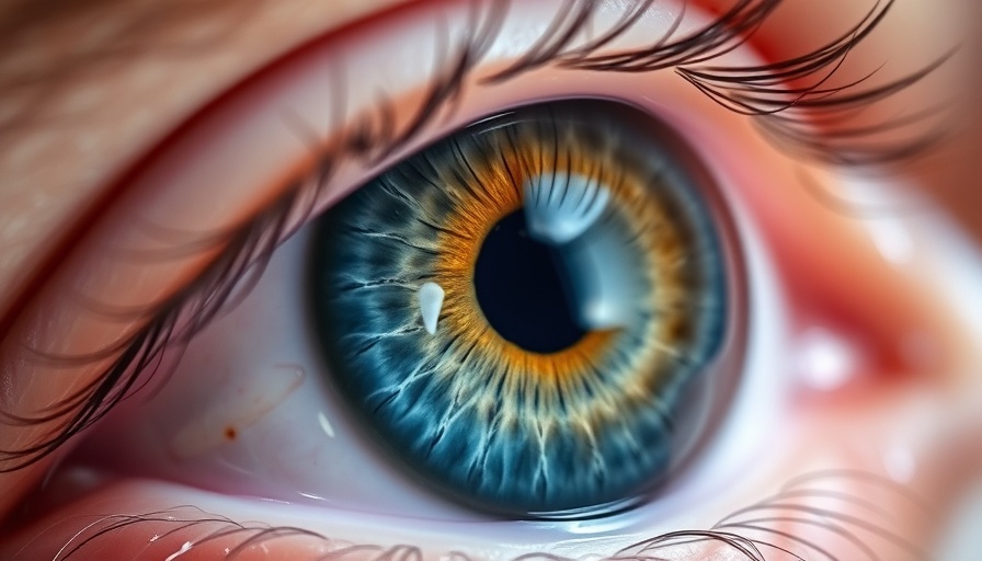 Eye affected by pellucid marginal degeneration, showing corneal thinning.