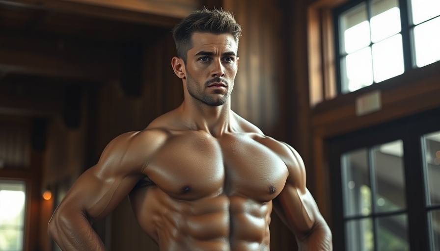 Athletic male showing fitness in a photorealistic setting with soft lighting.