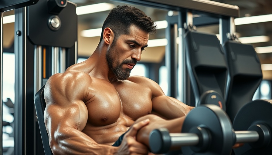 Man doing leg press in gym, intense workout scene.