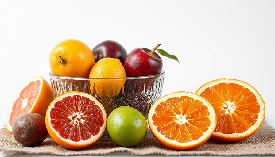 Assortment of fruits with grapefruit in textured glass bowl, highlighting grapefruit and medications interaction.