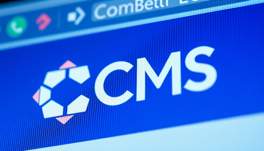 CMS cuts funding sign on digital screen, blurred webpage.