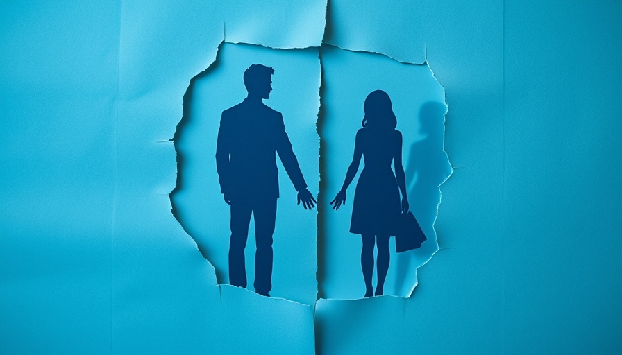 Symbolic image of torn paper showing couple holding hands, still attracted to my ex theme.
