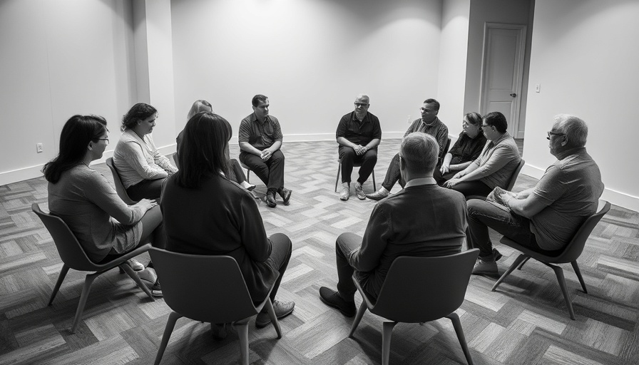 Support group session depicting community in women’s addiction recovery.