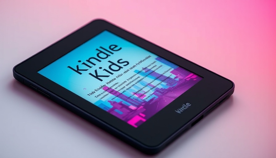 Kindle Paperwhite Kids with colorful cityscape cover.