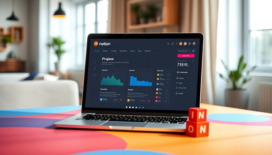 Notion integrations for productivity on a laptop screen in creative workspace.