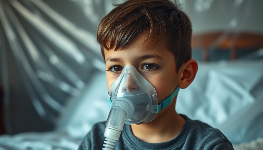 Boy using Brown’s Gas machine for respiratory wellness.