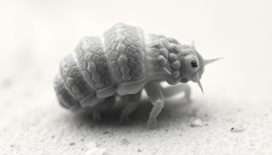 SEM image of a tardigrade, highly detailed view
