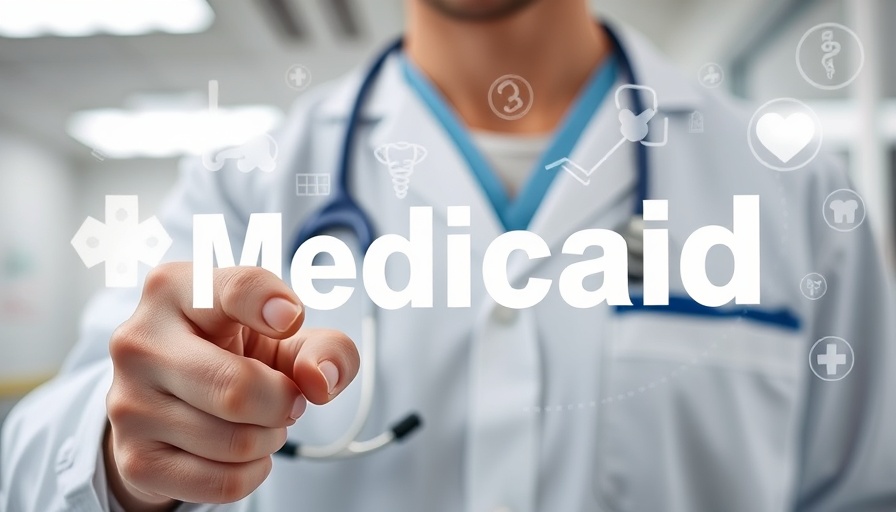 Doctor highlights Medicaid amidst funding cuts with medical icons.
