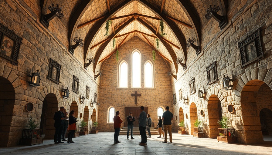 Open Chapel Germany interior with group tour exploring architecture.
