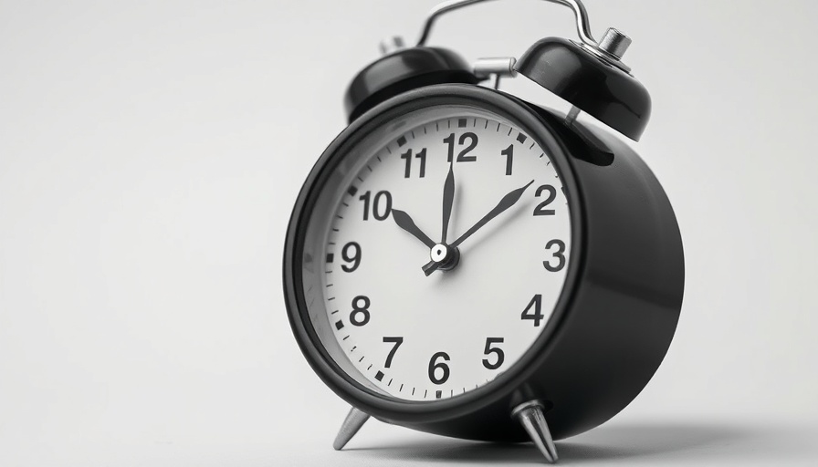 Hands adjusting black alarm clock; health risks of daylight saving time.