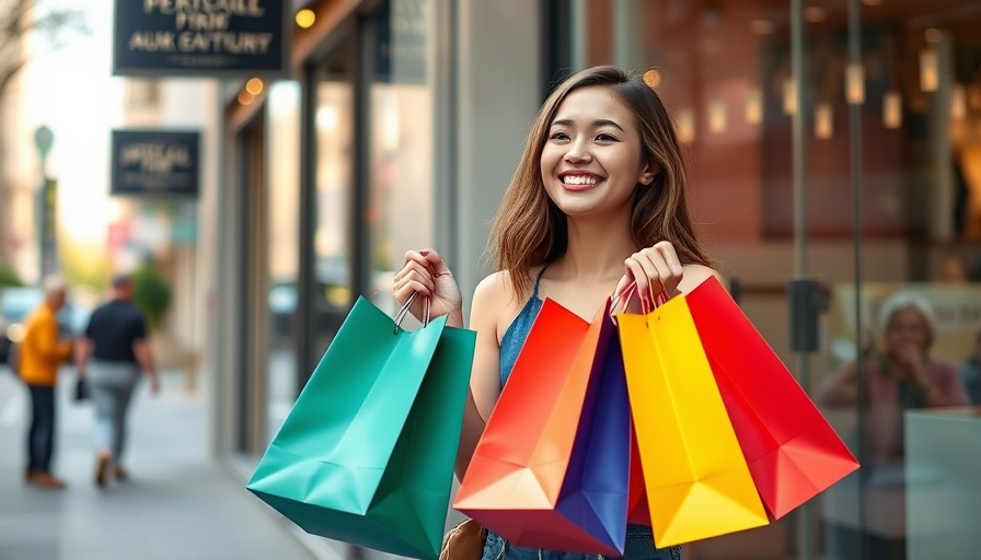 Young woman with shopping bags showcasing savings strategies instead of no-buy month.