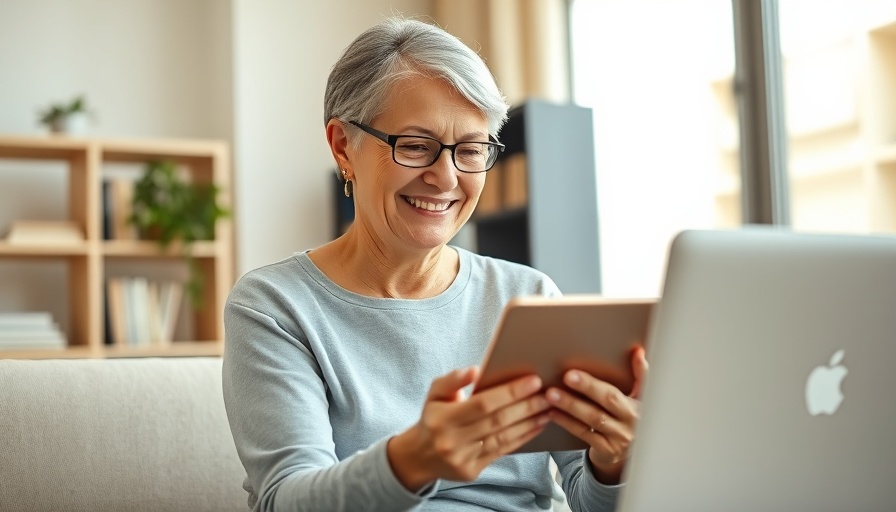 Woman using laptop at home discussing disparities in telehealth access.