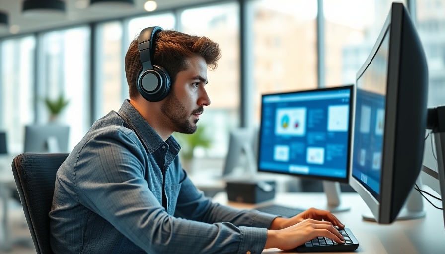 Man using Webex Contact Center Integration with Epic in an office.