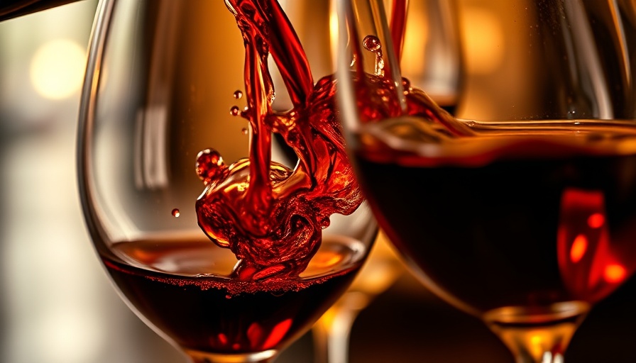 Variety of wines being poured into glasses, capturing textures.