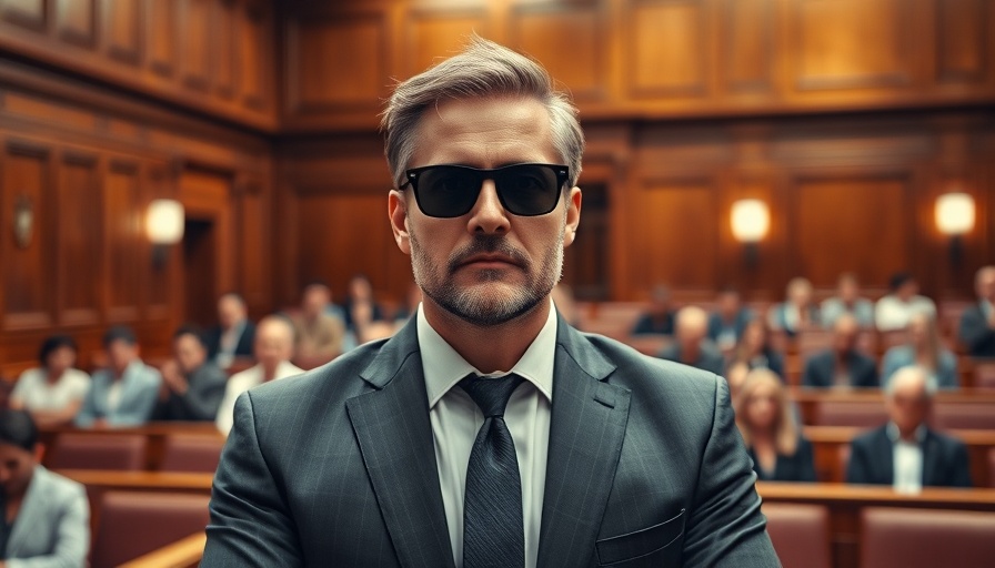 Man in suit in courtroom scene, suggesting legal drama, Daredevil vibe.