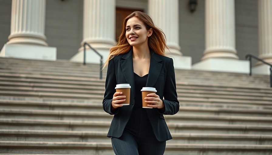 Elegant young woman in workwear staples walking confidently.