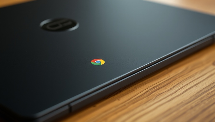 Close-up of Chromebook lid with Chrome logo, ideal for travel.