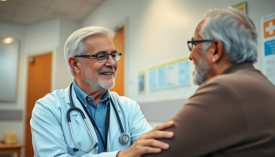 Doctor interacts warmly with elderly patient, highlighting patient safety concerns.