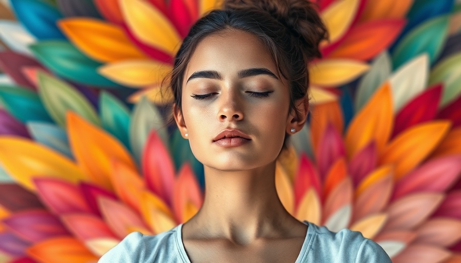 Self-care meditation illustration with vibrant colors for digital nomads.