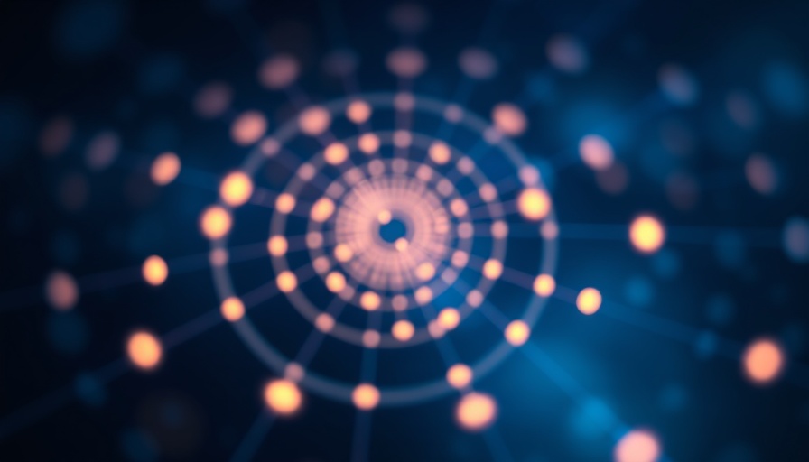 Abstract image of data science, glowing digital network.