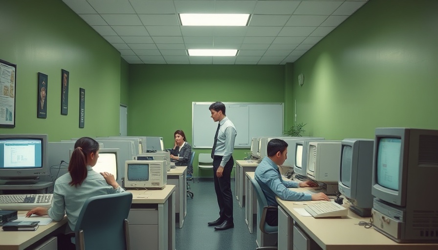 Vintage office interior with retro design elements.