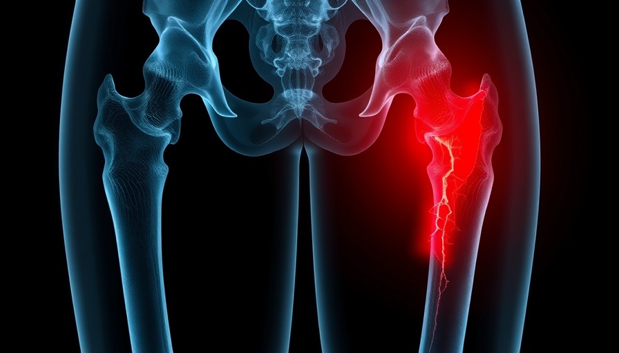 X-ray highlighting second hip fracture complications and mortality.