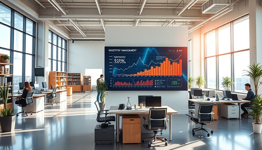 Analytics display in office, cloud-based inventory management for franchises.