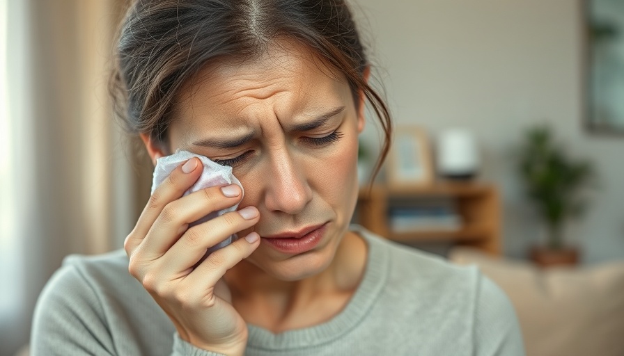 Woman with stress-related oral health issue holding ice pack.