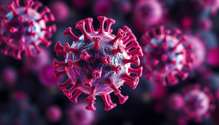 Microscopic image of HIV virus interaction for lenacapavir prevention.