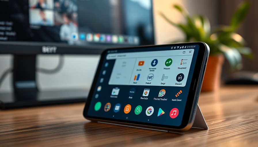 Close view of Samsung DeX on smartphone illustrating mobile work productivity.