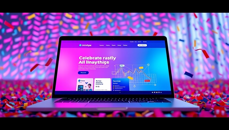 AI tools for web designers visualized on a laptop with confetti.