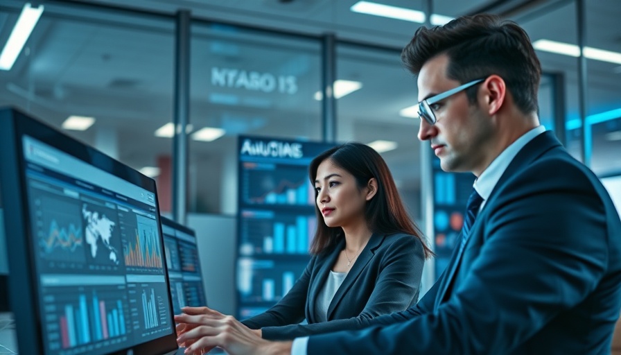Office displaying real-time data for businesses through digital screens.