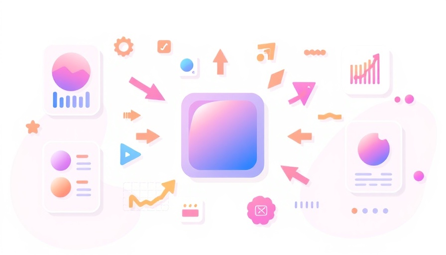 Abstract design system concept with digital tools and interfaces.