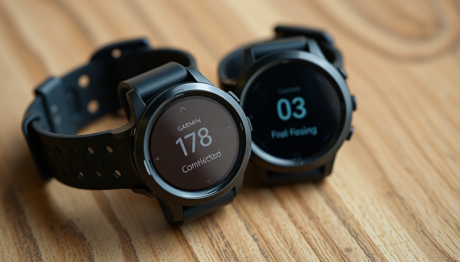 Garmin watch features displaying completed workouts on wooden table.
