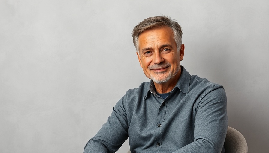 Casual portrait of a middle-aged man seated with a slight smile in a simple setting.
