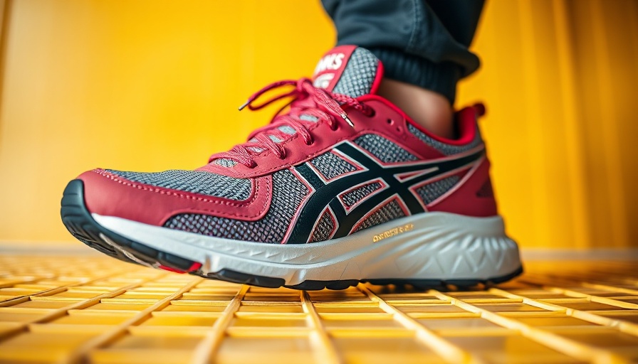 Stylish On shoes for walking on yellow grid background.