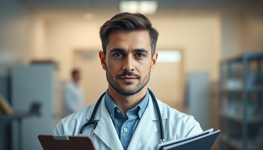 Doctor embodying the Always At The Ready mindset in laboratory compliance, holding stethoscope and folder.