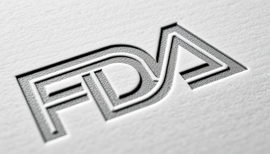 FDA logo embossed on textured paper, close-up view