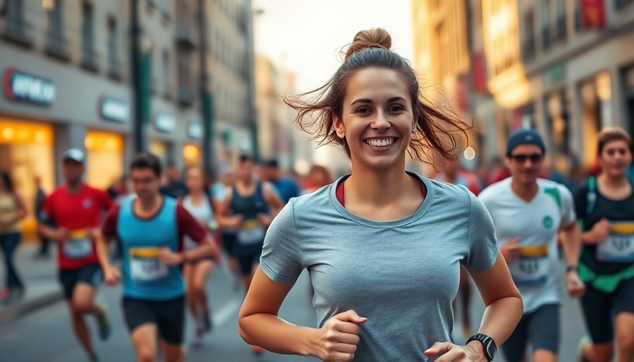 Young woman running a marathon confidently, cardiac arrest rates during running races