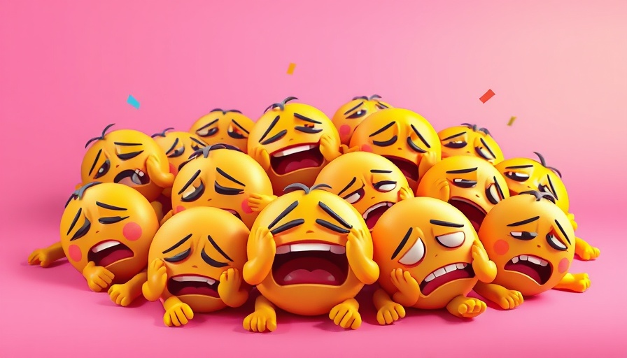New exhausted emoji expressions on a colorful gradient background.