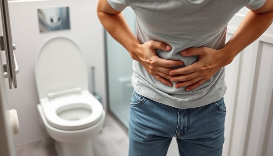 Person experiencing discomfort from ketamine addiction effects near toilet