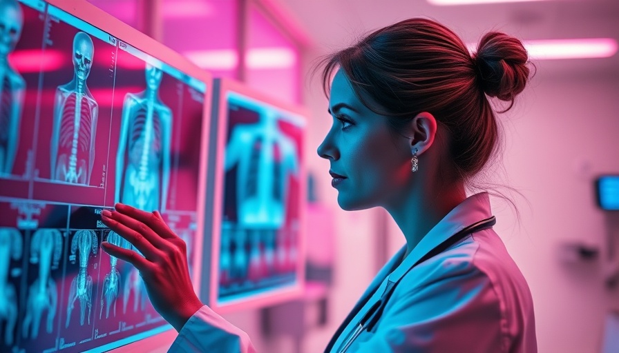 Doctor analyzing X-rays, highlighting AI's medical accuracy.