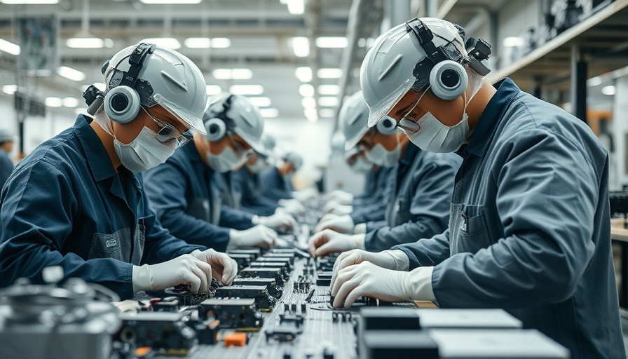 Factory workers assembling electronics in response to tariffs, highlighting Corporate America tariffs response.