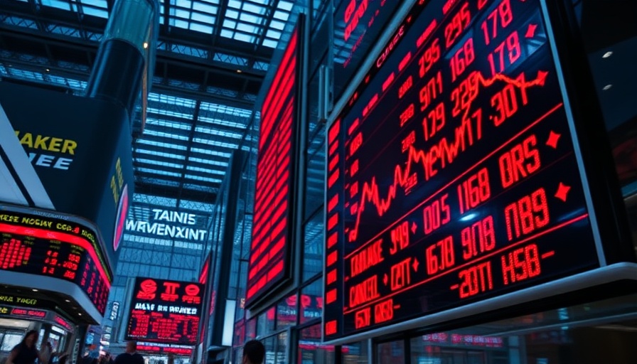 Blurred stock market board shows downturn, US stock futures tumble.