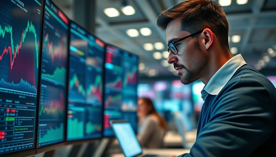 Trader analyzing screens, impact of Trump's trade decisions on franchisors.