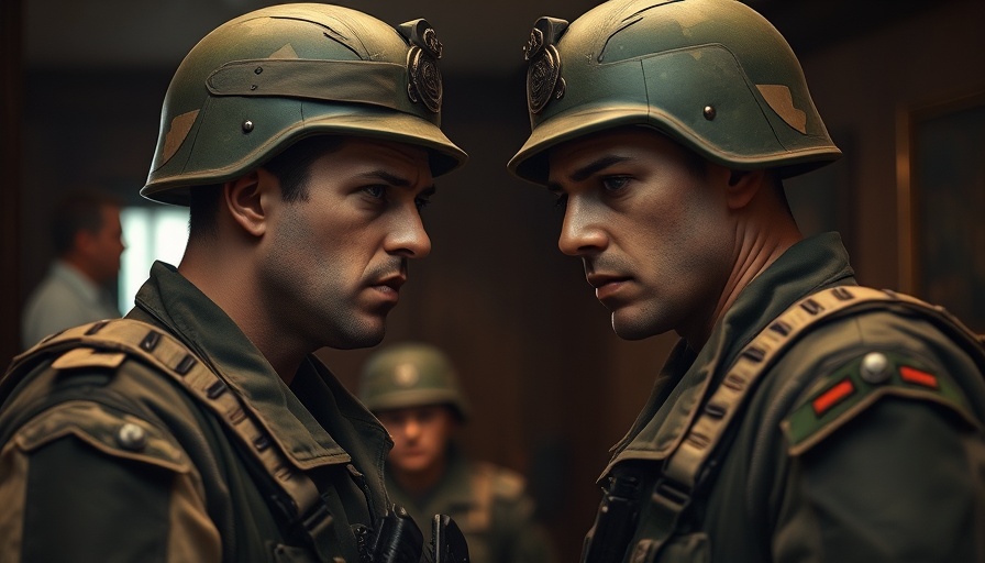 Intense military scene depicting soldiers in a room, Warfare true story behind the movie.